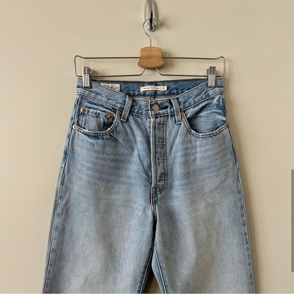 LEVI’S-BLUE Ribcage Split Flare Jeans (Size:27) - Picture 6 of 14